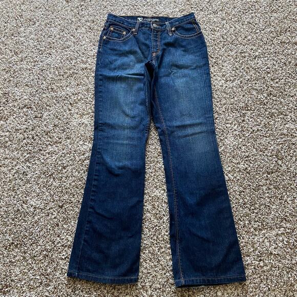 Vintage Rockies Bareback Low Rise Jeans Women's 10 Long Denim Flare Zip Fly - Picture 1 of 13